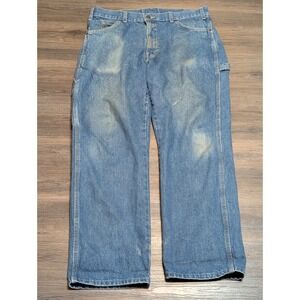 Dickies Mens 34x30 Carpenter Jeans Blue Denim Workwear Relaxed Fit Pants